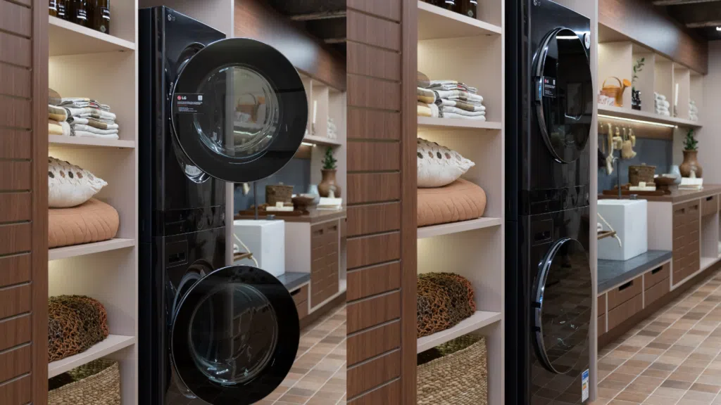 Lg mostra linha de produtos para 2024 na casacor Lava e seca da lg na casacor 2024.