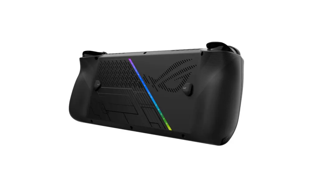 ROG ALL X 发布,配备更多内存、电池和改进设计 Rog ally x 后部按钮和操纵杆。