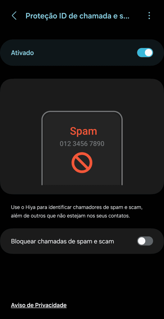 كيفية منع مكالمات التسويق عبر الهاتف على Procon وAnatel اضغط على الزر الأول لتفعيل القفل. الصورة: جلاوكو حيوي، سمت