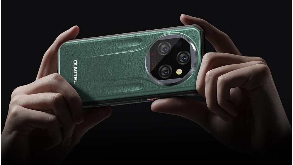 Celulares 5g acessíveis: conheça o oukitel c50, oukitel wp39 e o oukitel wp50 Conjunto de câmeras triplo na parte traseira. Imagem: aliexpress