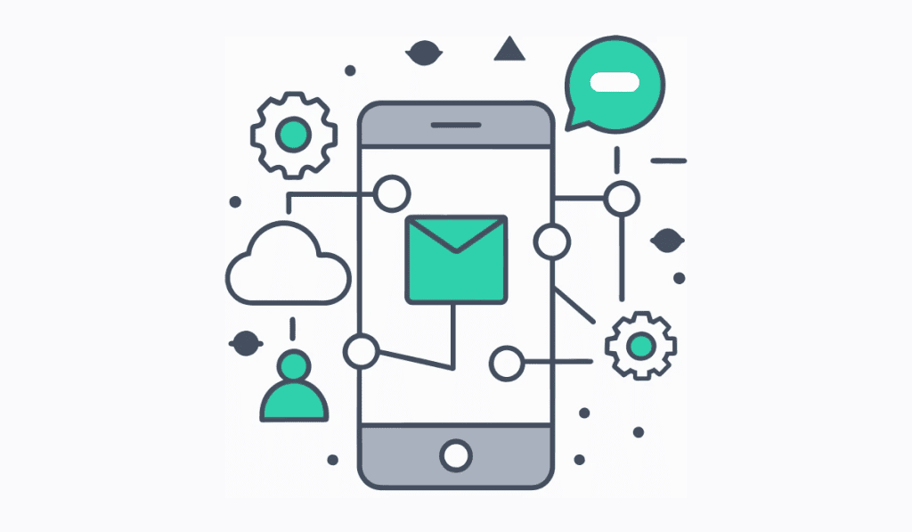 Envio de mensagens e notificações em smartphones, inovação em comunicação digital.