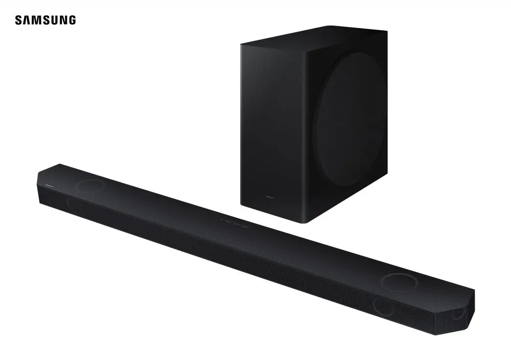 Samsung anuncia novos modelos de soundbar para 2024 A imagem mostra uma soundbar samsung q800d.