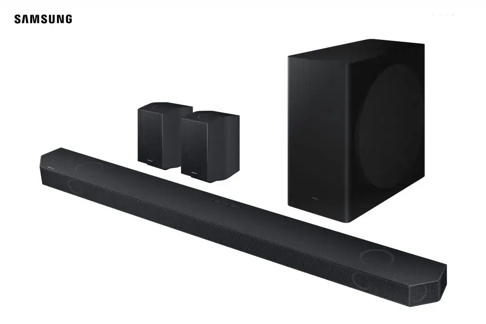 Samsung anuncia novos modelos de soundbar para 2024 A imagem mostra uma soundbar samsung q930d.