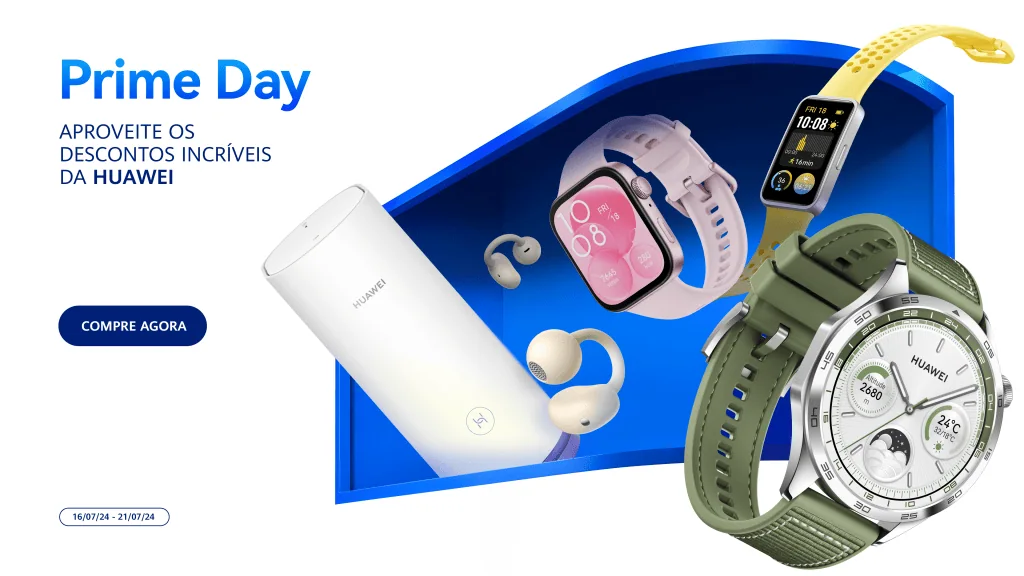 Promoção da huawei oferece até 26% de desconto no prime day 2024; veja opções! Promoção da huawei oferece até 26% de desconto no prime day 2024; veja opções!. Smartwatches e pulseira inteligente são destaques. Conheça cada um deles
