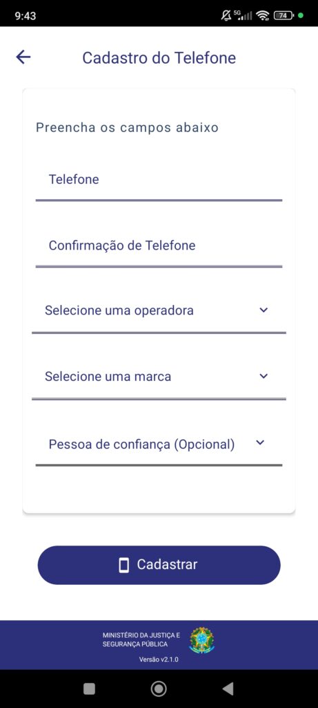 Hoe u Secure Cell Phone kunt gebruiken om uw telefoon te beschermen (en te blokkeren als deze wordt gestolen) Registratiescherm voor telefoongegevens