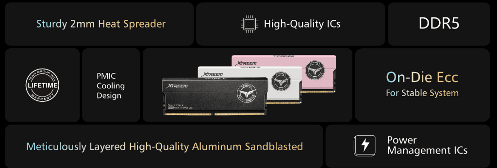 Conheça a xtreem ddr5, a memória ram de até 8200mhz da t-force Conheça a xtreem ddr5, a memória ram de até 8200mhz da t-force. A t-force é conhecida pelos periféricos de alto desempenho e lançou uma memória ram com frequências que vão de 6000mhz a 8000mhz