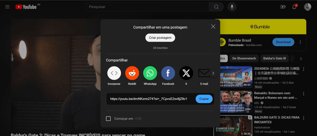 Como baixar vídeo (ou música) do youtube sem app Processo de baixar vídeo do youtube pelo yt1d. Com
