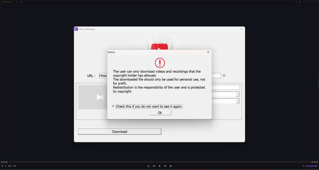 Como baixar vídeo (ou música) do youtube sem app Aviso de copyright do kmplayer