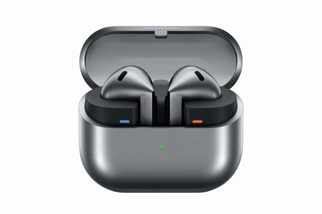 Qual escolher? Galaxy buds3 ou galaxy buds3 pro? Galaxy buds3 com case aberta e led aceso