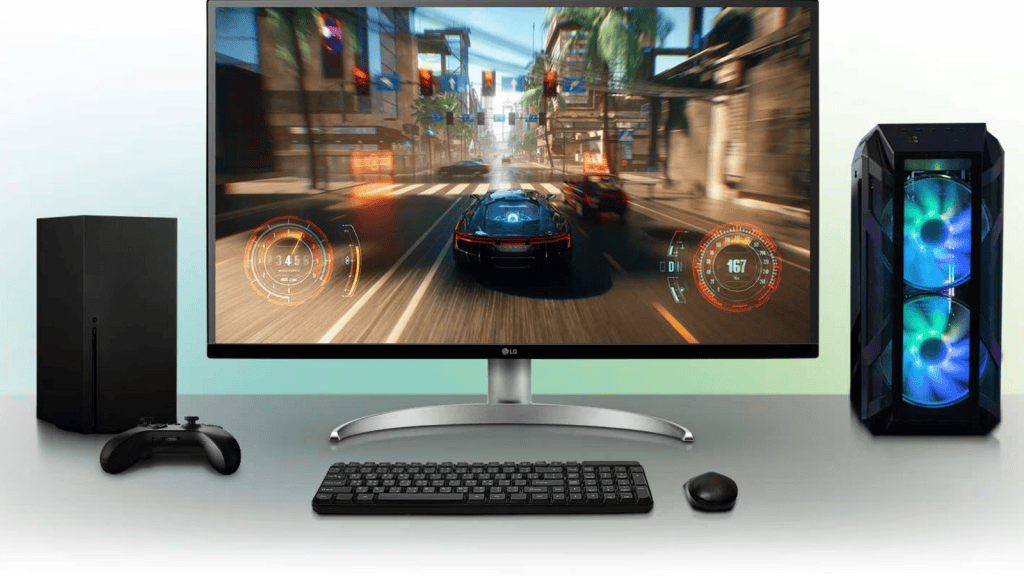 Beste Gaming-Monitore für Serious Games Werbebild des LG 32UQ750-W / Quelle: LG