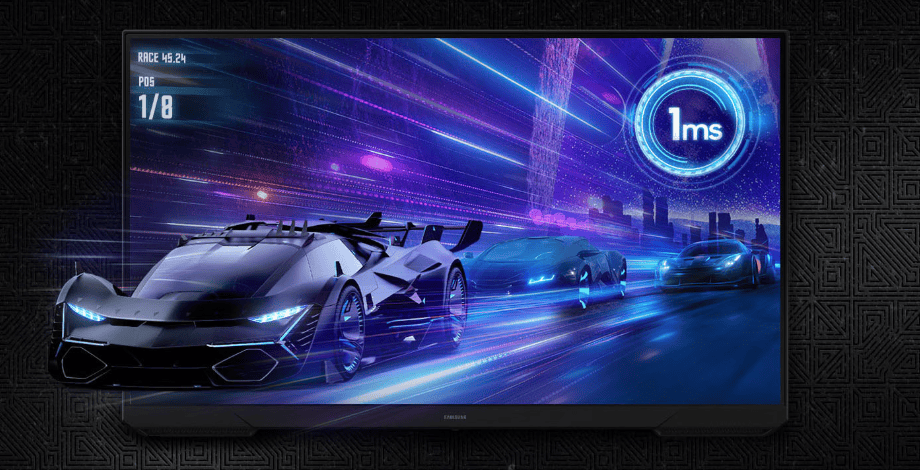 Beste Gaming-Monitore für Serious Games Abbildung, die die Agilität der Reaktionszeit von 1 ms hervorhebt / Quelle: Samsung