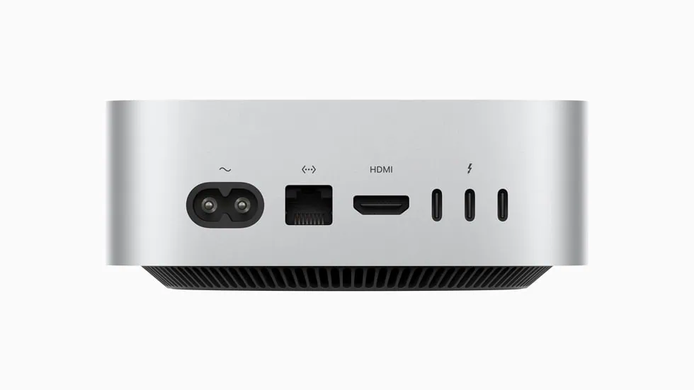 Apple lança novo mac mini com m4 e m4 pro no brasil por até r$ 59 mil Portas do novo mac mini