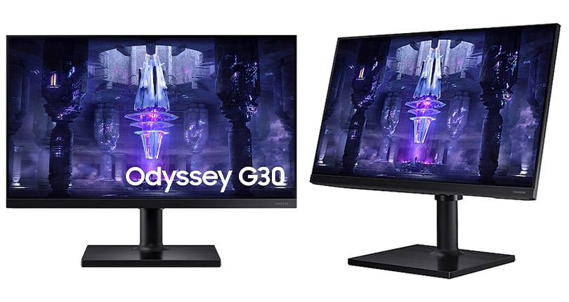 Monitor samsung odyssey g30 com design futurista e alto desempenho para jogos e trabalho de alta qualidade.