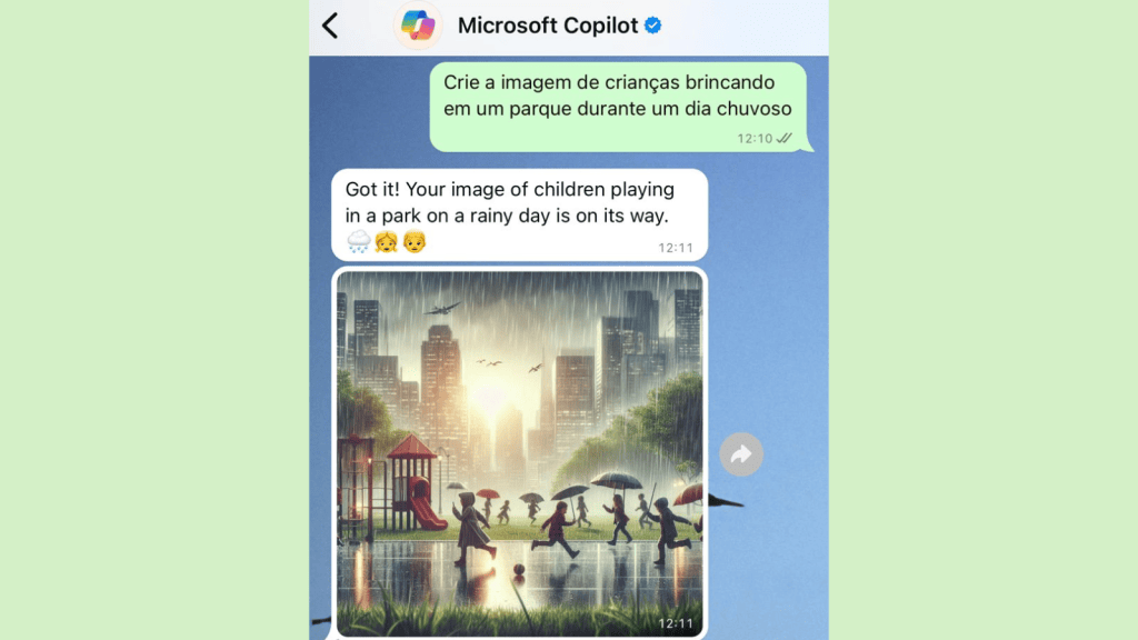 Copilot, ia da microsoft, chega ao whatsapp. Saiba como usar Copilot, ia da microsoft, chega ao whatsapp. Saiba como usar. Em poucos passos você adiciona a ia à sua agenda do iphone ou android e já pode criar imagens, corrigir textos e muito mais! Confira