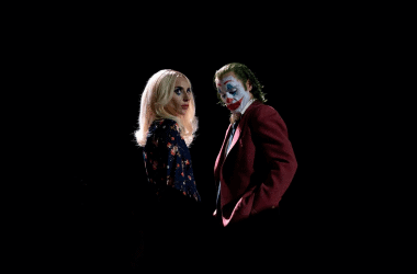 Pôster de coringa: delírio a dois com destaque para coringa e lee quinzel