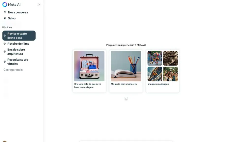 Meta ai chega ao brasil; veja como usar Meta ai no navegador