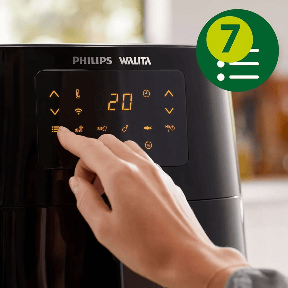 Controle de airfryer digital philips walita, tecnologia moderna e praticidade na sua cozinha.