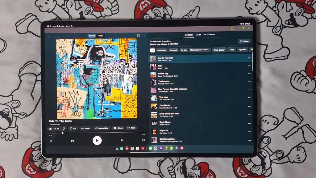 Review: galaxy tab s10 ultra é o topo dos tablets android em 2024 Youtube music rodando no galaxy tab s10 ultra