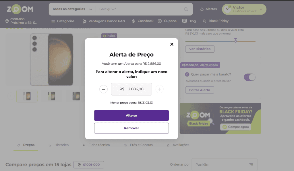 6 melhores rastreadores de preços para achar descontos e ofertas! Tela inicial do zoom