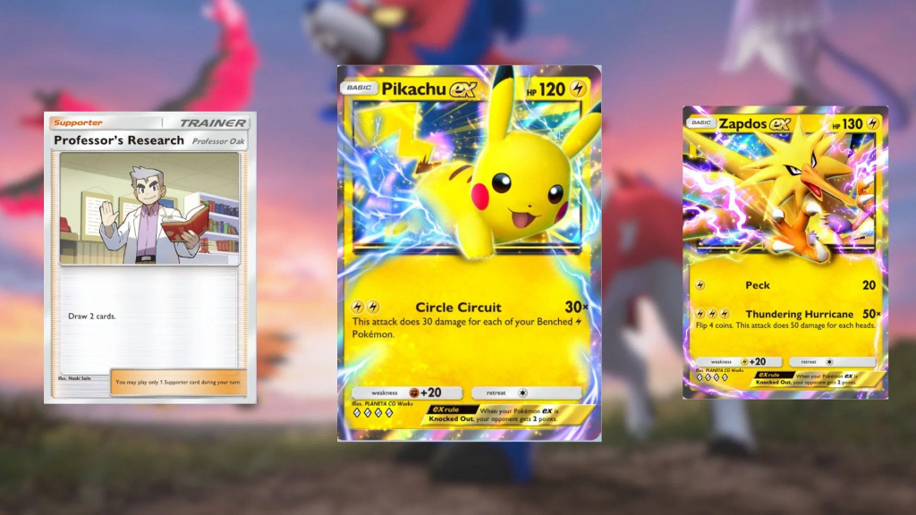 Guia pokémon tcg pocket: tudo o que você precisa saber sobre o game Pesquisa do professor, pikachu ex e zapdos ex de pokémon tcg pocket