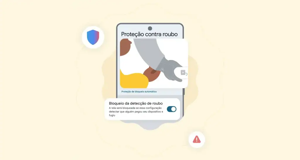 Proteção contra roubo de celular com tecnologia de bloqueio automático.