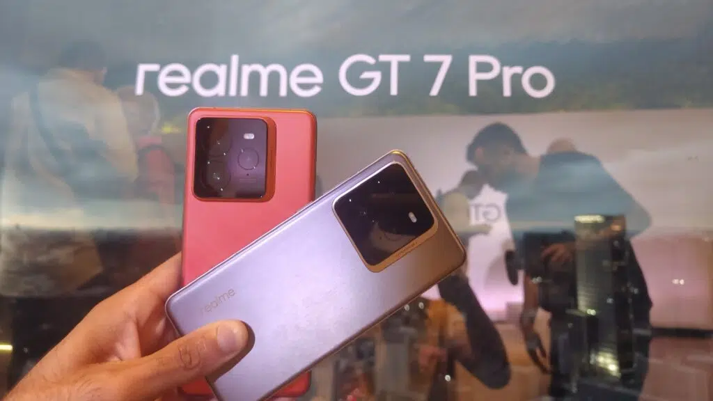 Realme mostra gt 7 pro com novo snapdragon 8 elite no brasil Imagens do novo gt 7 pro durante evento da realme / imagem: victor pacheco/showmetech