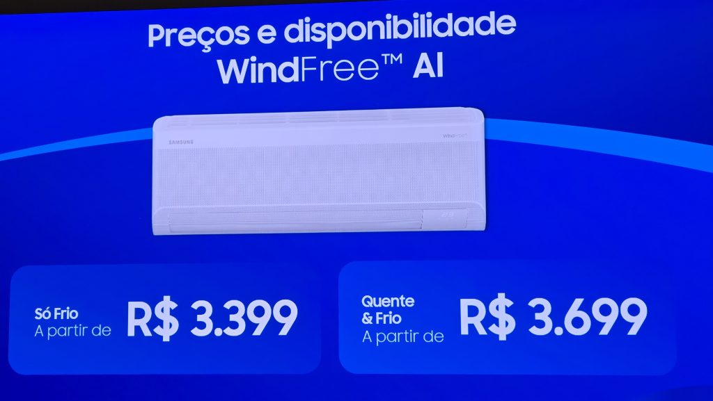 Preços de ar-condicionado windfree ai da samsung