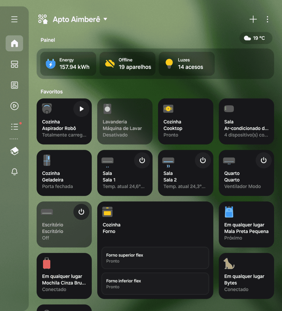 Aplicativo smartthings para controle de ar-condicionado