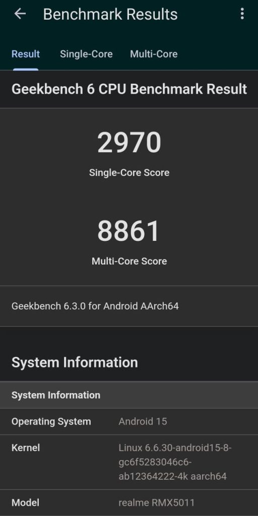 评测:realme gt 7 pro 结合了出色的性能和令人难以置信的照片 realme gt 7 pro 的整体 Geekbench 基准测试结果