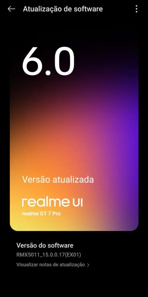 Review: realme gt 7 pro combina ótimo desempenho e fotos incríveis Versão da realme ui no realme gt 7 pro