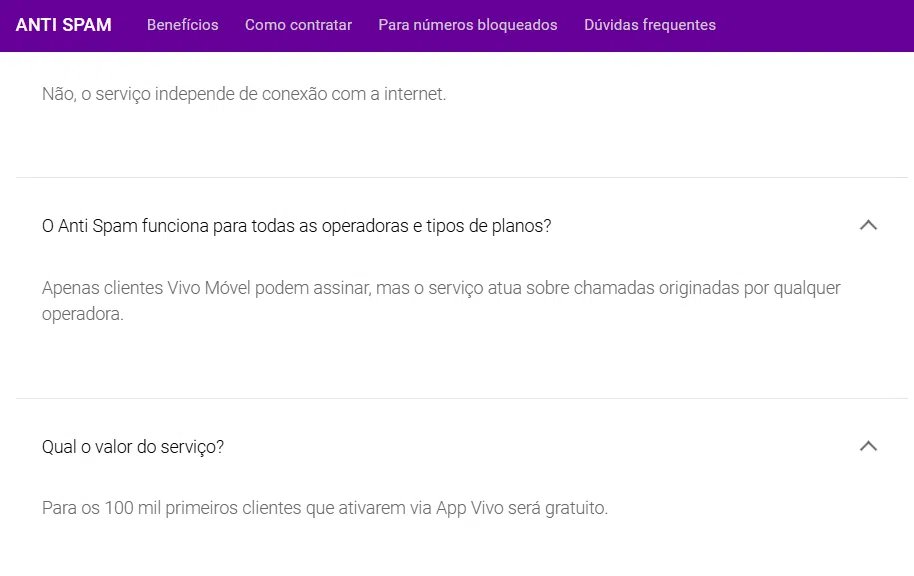 Vivo lança serviço anti spam para chamadas. Veja como ativar Regulamento de serviço de anti spam da vivo