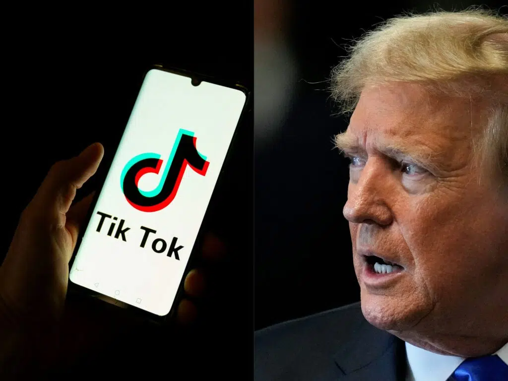 Banimento do tiktok acontecerá no dia 19/01; entenda o caso Donald trump e logo do tiktok