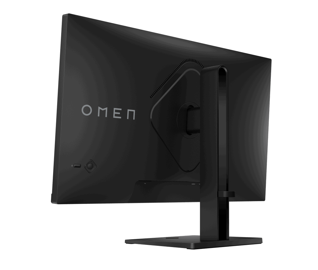 Ces 2025: HP updatet de omen gamer-lijn van notebooks, desktops en monitoren op de beurs Achterkant van omen 27 2g-monitor