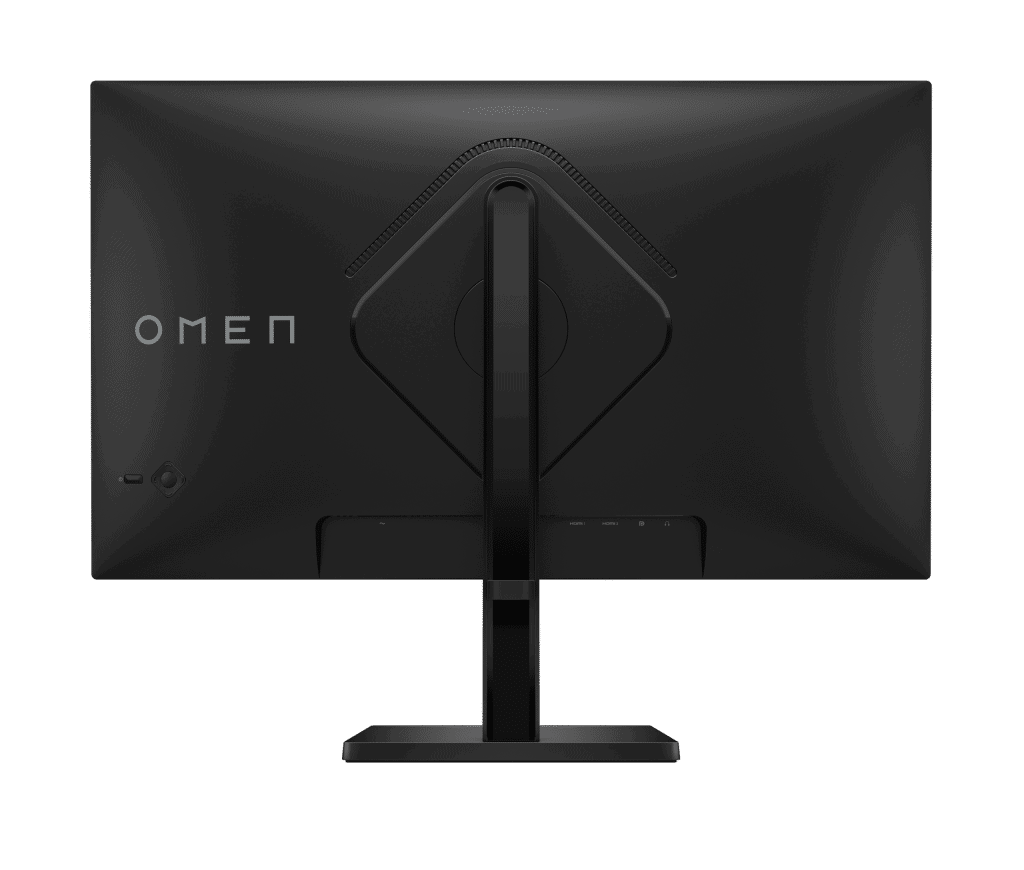 Ces 2025: HP updatet de omen gamer-lijn van notebooks, desktops en monitoren op de beurs Achterkant van omen 27q g2-monitor