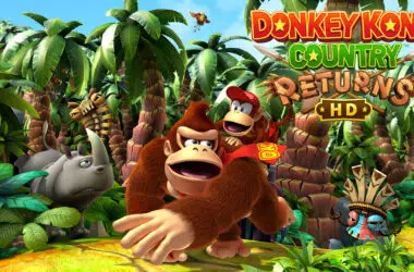 Arte principal de donkey kong country returns hd, com donkey e diddy na frente