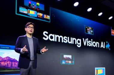 Monitor de apresentação da samsung vision ai com tecnologia avançada de inteligência artificial e inovação em display.
