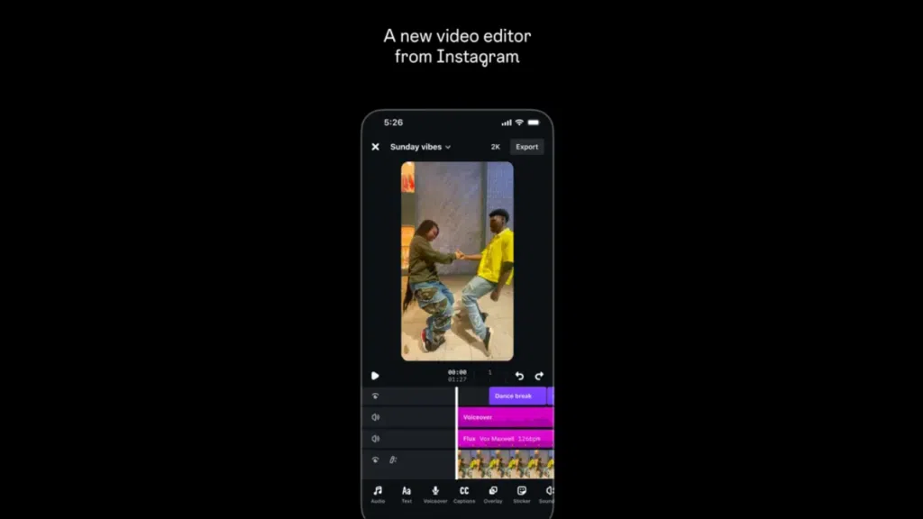 Tudo sobre o edits, o editor de vídeos do instagram Captura de tela do edits, novo aplicativo da meta para editar vídeos