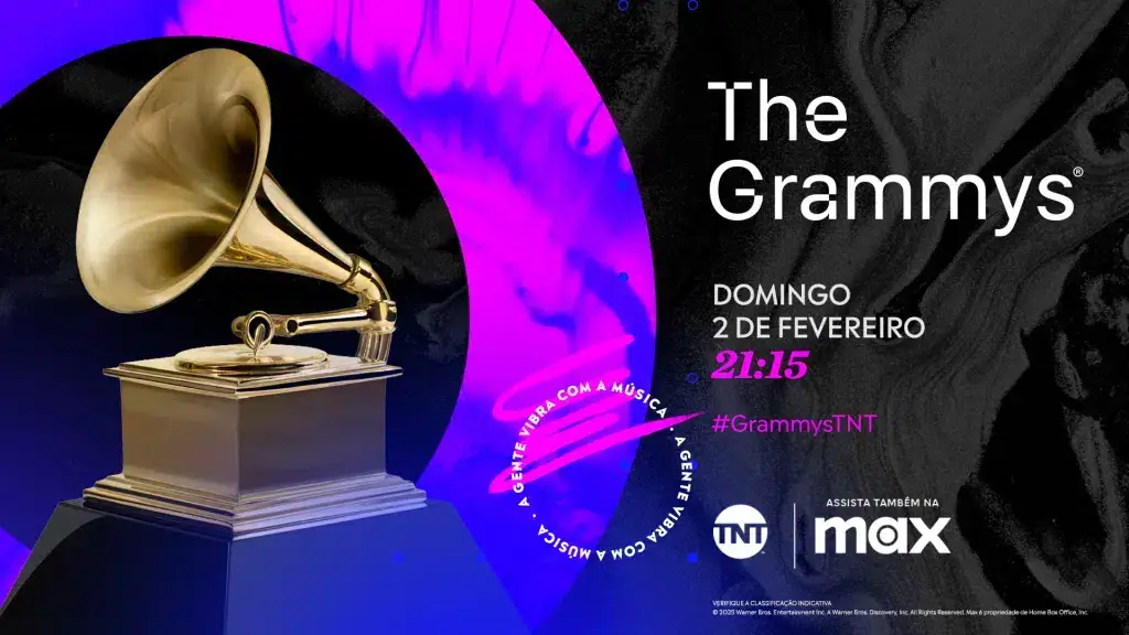 Como assistir ao grammy 2025 na tv e internet Banner de exibição do grammy online na max