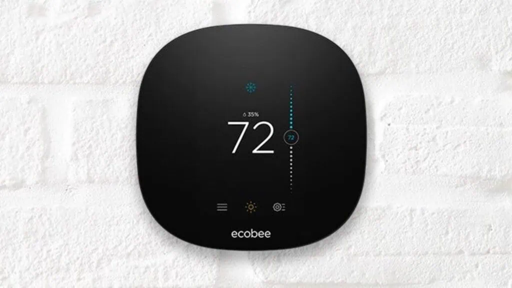 Veja os melhores produtos para a casa conectada (2025) Controle inteligente de temperatura ambiente, dispositivo ecobee com tela touch.