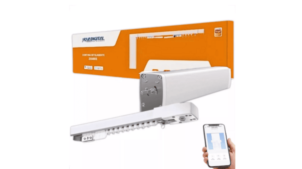 Veja os melhores produtos para a casa conectada (2025) Controle inteligente de cortinas com app no celular, tecnologia e inovação na automação doméstica.