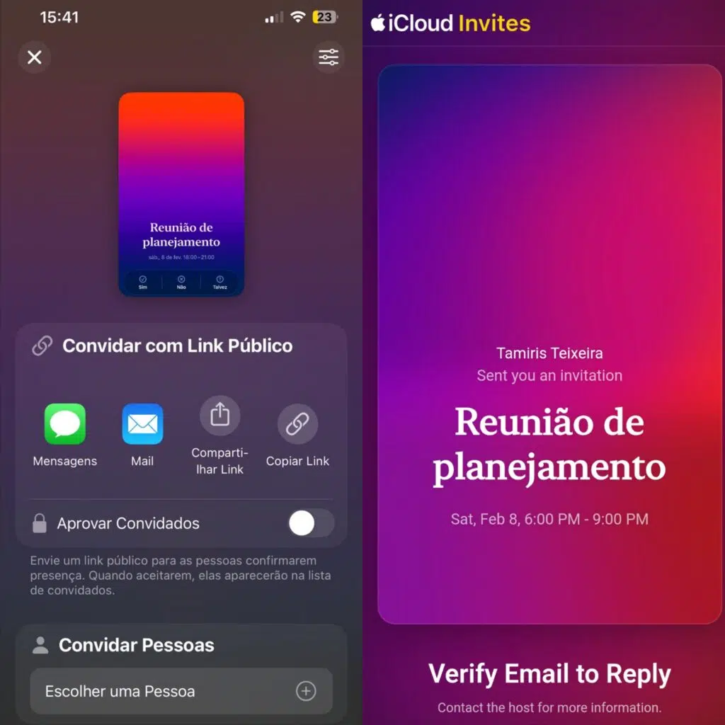 Apple invites: app é lançado para criar convites personalizados Tela final do apple convites