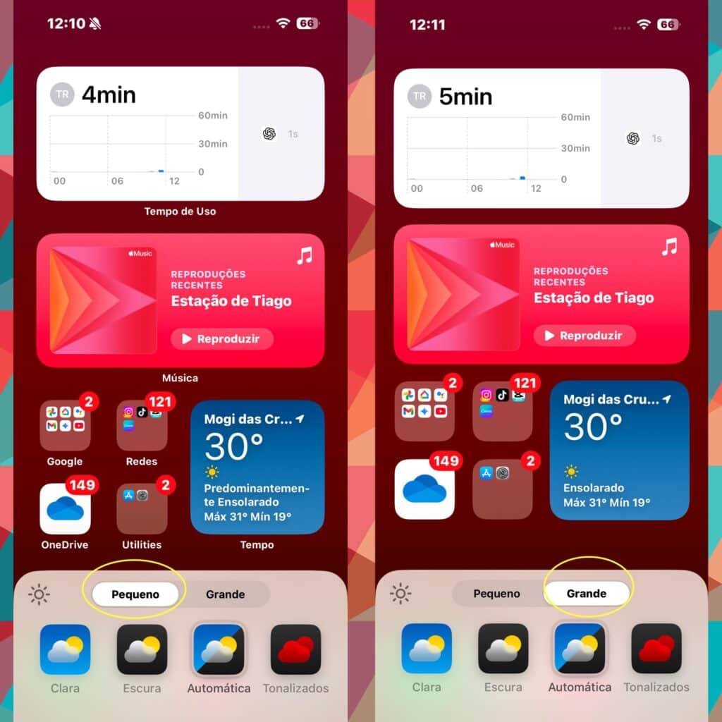 43 tips og triks for iphone 16, 16 plus og iphone 16 pro og 16 pro max Ulike størrelser på startskjermen i iOS 18