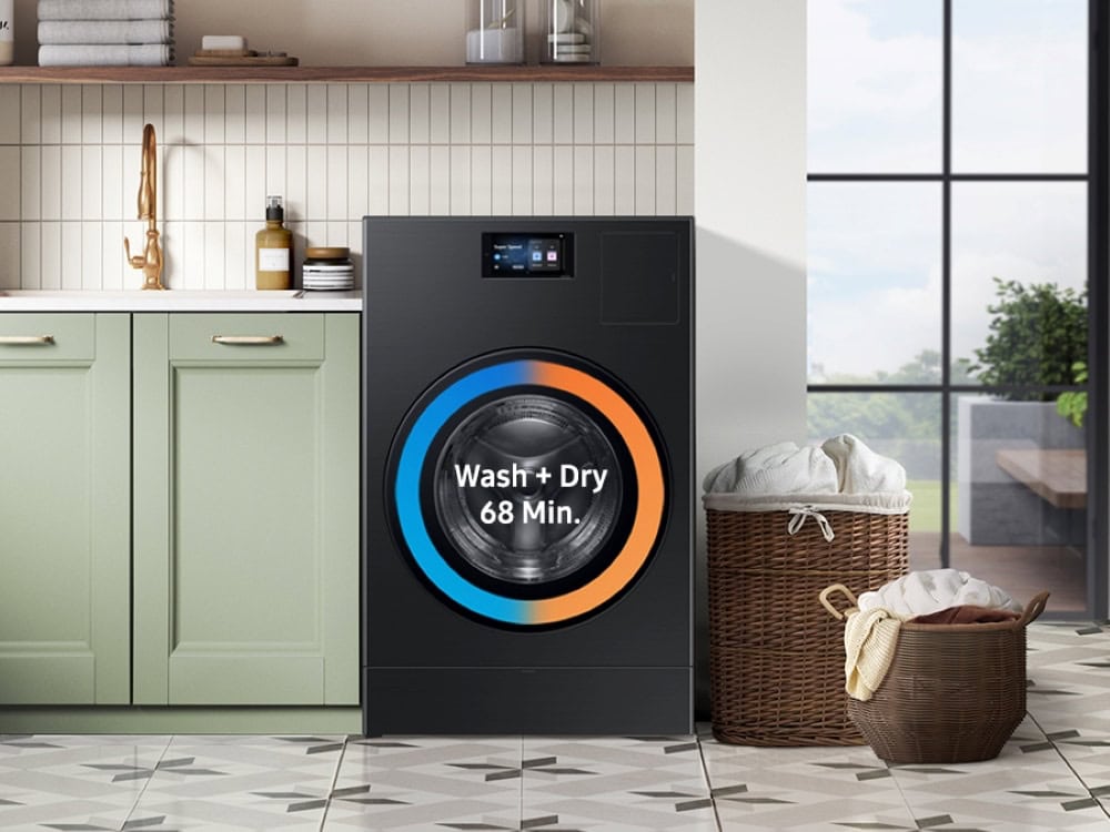 特注の AI: サムスンがイベントで AI 搭載の新しいロボット掃除機、冷蔵庫、洗濯機と乾燥機を披露 オーダーメイドのAIランドリー