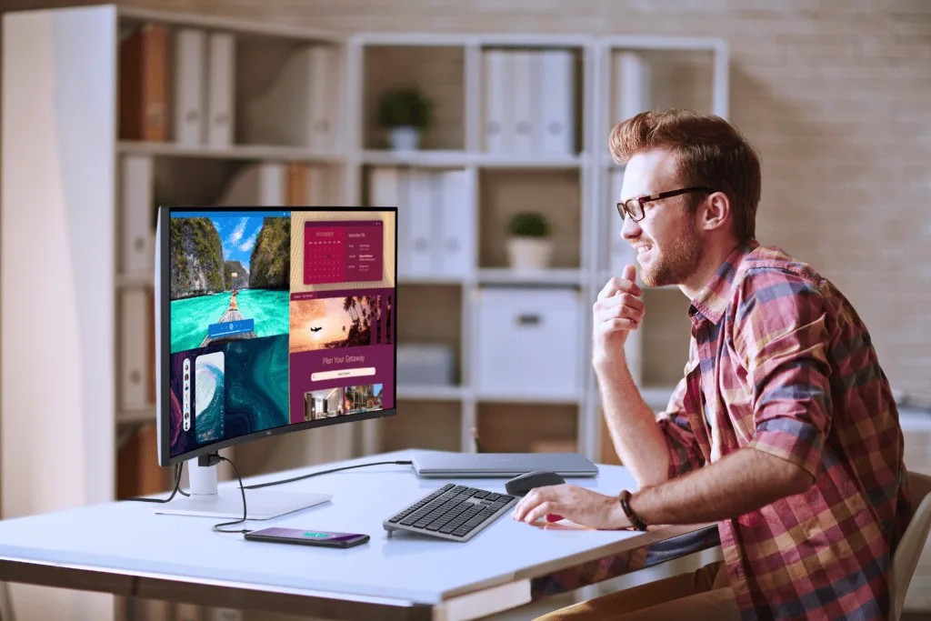 Dell lança monitores com ia, resolução wqhd e 4k de até 75” Dell 34 plus wqhd usb-c (s3425dw)