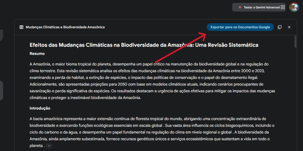 כיצד להשתמש ב-Gemini Deep Research כדי לבצע מחקר ולעבוד עבורך (בחינם) אתה יכול לייצא את הדוח שנוצר ל-google docs.