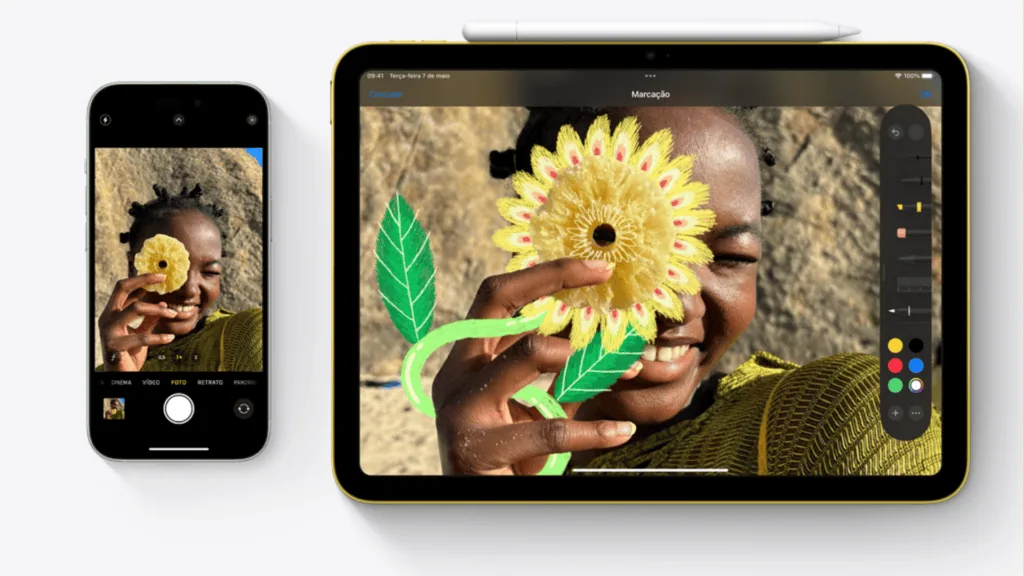 Apple prepara reformulação histórica para os sistemas do iphone, ipad e macs Iphone ao lado de um ipad