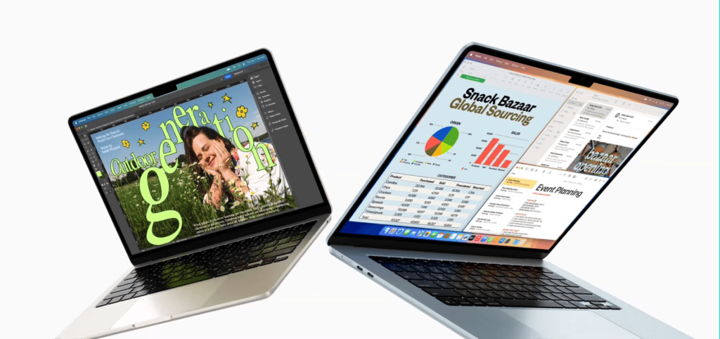 Novos macbook air com m4 têm versões de 13 e 15 polegadas