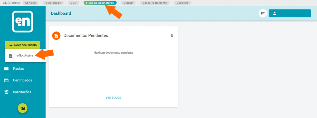 כיצד להשתמש ב-e-notary, משרד הנוטריון המקוון, ולקבל את התעודה הדיגיטלית שלך בחינם צילום מסך של יישום האינטרנט של נוטריון המדגיש את זרימת החתימה