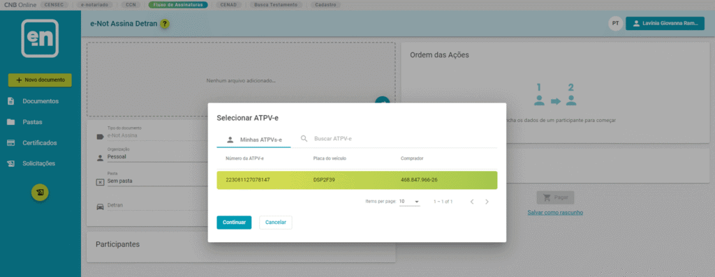 כיצד להשתמש ב-e-notary, משרד הנוטריון המקוון, ולקבל את התעודה הדיגיטלית שלך בחינם ה-atpv-e זמין למשתמש מוצג בחלון קופץ