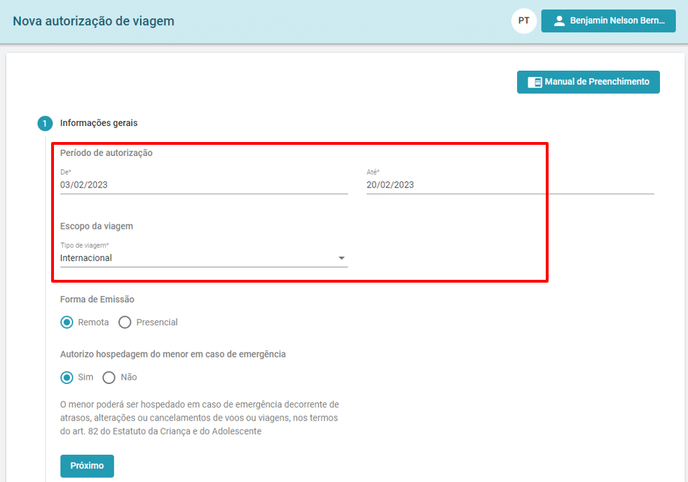 כיצד להשתמש ב-e-notary, משרד הנוטריון המקוון, ולקבל את התעודה הדיגיטלית שלך בחינם המידע המבוקש בטופס המקוון, לרבות תקופת ההרשאה, סוג הטיול (ארצי או בינלאומי), אופן ההנפקה (מרחוק באמצעות ועידת וידאו או באופן אישי), נתונים על הקטינים והאפוטרופוסים החוקיים (עם תמונות מצורפות)